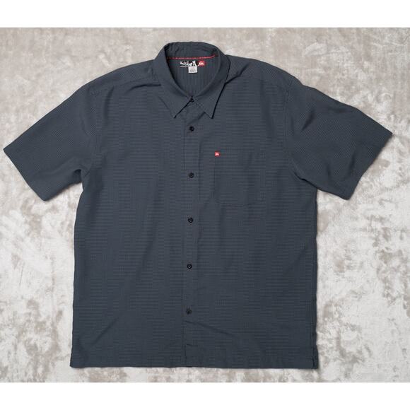 Quicksilver Gray Short Sleeve Button Down Short Sleeve Workshirt Mens Size L - Picture 1 of 15